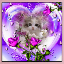 Load image into Gallery viewer, Rose Cat 30*30CM(Canvas) Full Round Drill Diamond Painting
