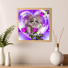 Load image into Gallery viewer, Rose Cat 30*30CM(Canvas) Full Round Drill Diamond Painting
