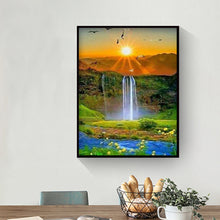 Load image into Gallery viewer, Waterfall Sunrise 30*40CM(Canvas) Full Round Drill Diamond Painting
