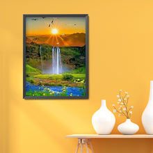 Load image into Gallery viewer, Waterfall Sunrise 30*40CM(Canvas) Full Round Drill Diamond Painting
