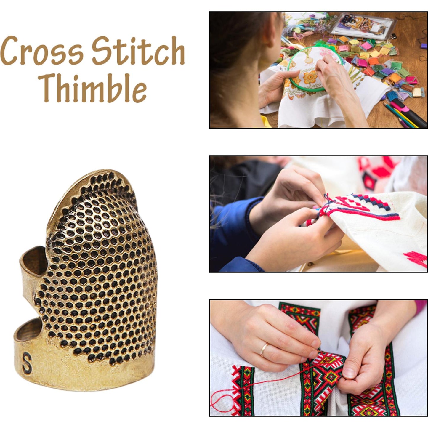 Thimble Finger Sleeve Embroidery Finger Tips Cross Stitch Sewing Craft (S)