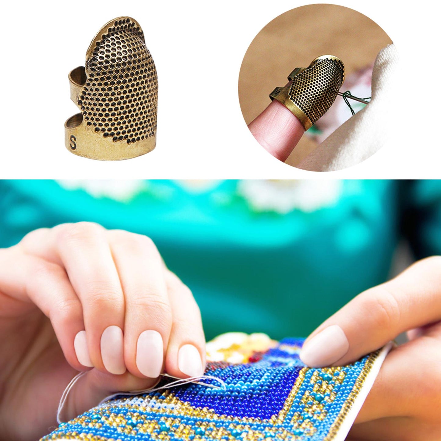 Thimble Finger Sleeve Embroidery Finger Tips Cross Stitch Sewing Craft (S)