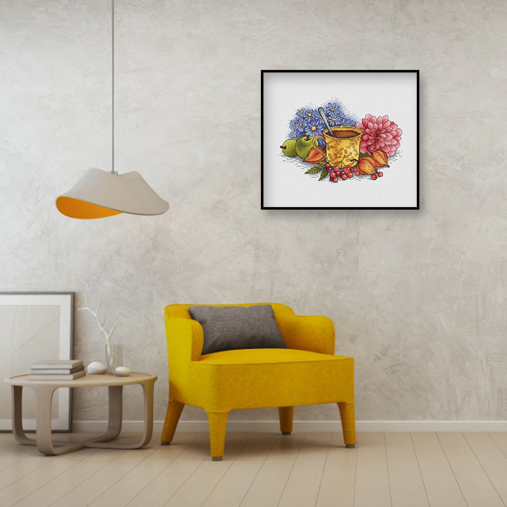 Kitchen Wares - Full 11CT Stamped Cross Stitch 25x21CM - Yishu