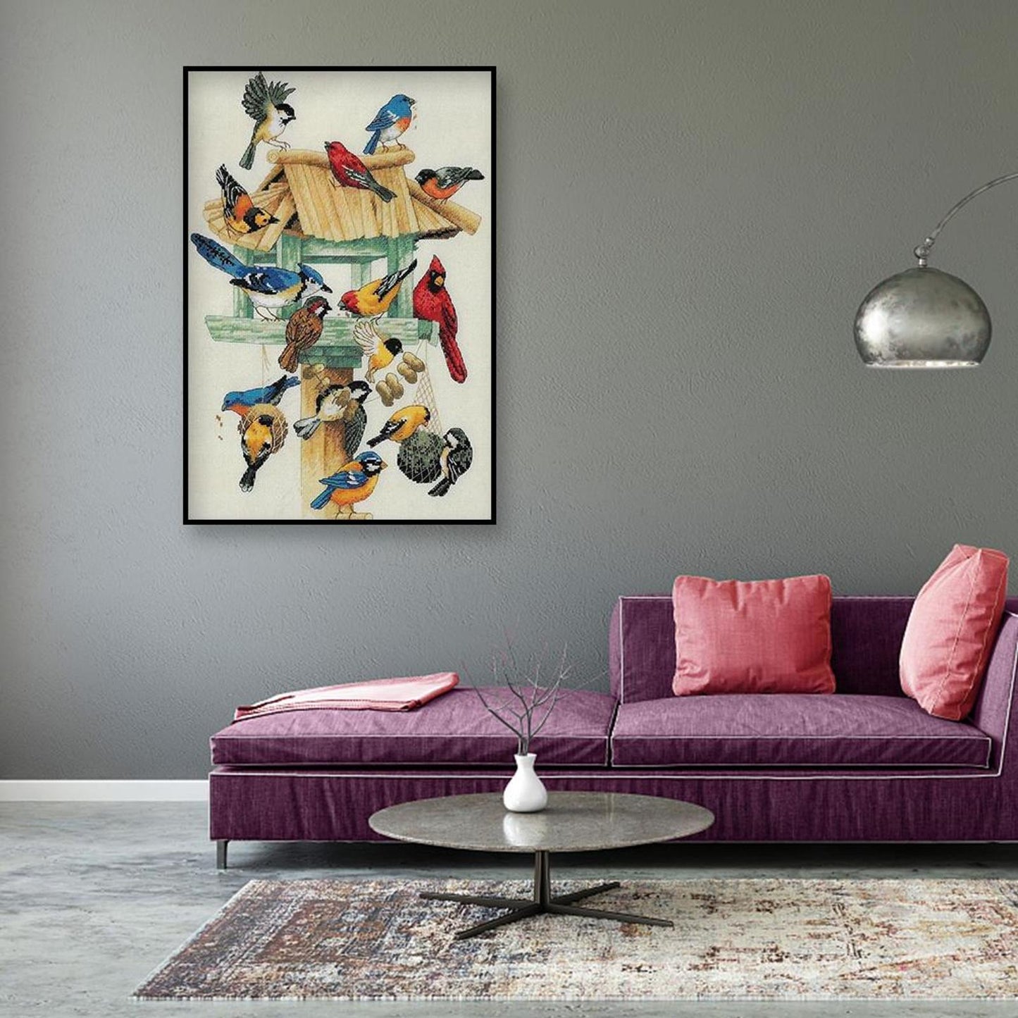 Bird - Full 11CT Stamped Cross Stitch 30x40CM - Yishu