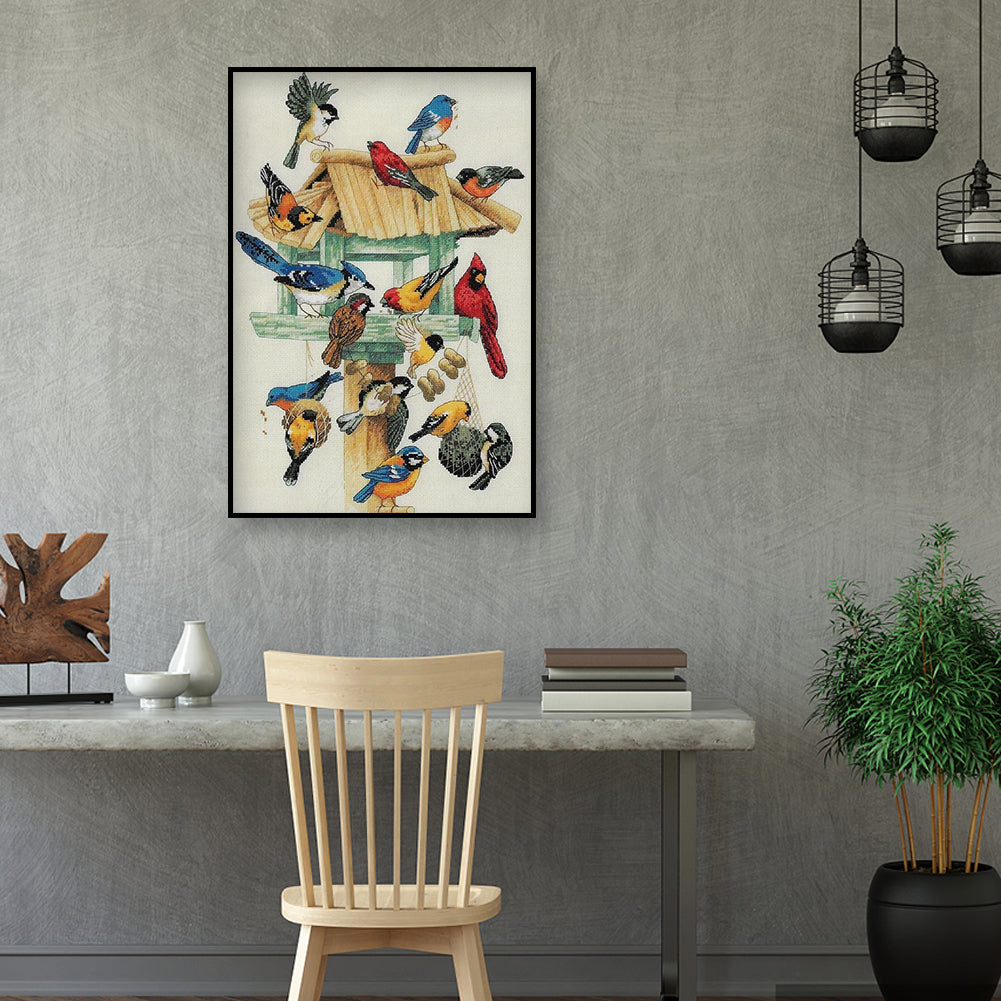 Bird - Full 11CT Stamped Cross Stitch 30x40CM - Yishu
