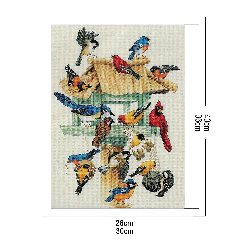 Bird - Full 11CT Stamped Cross Stitch 30x40CM - Yishu