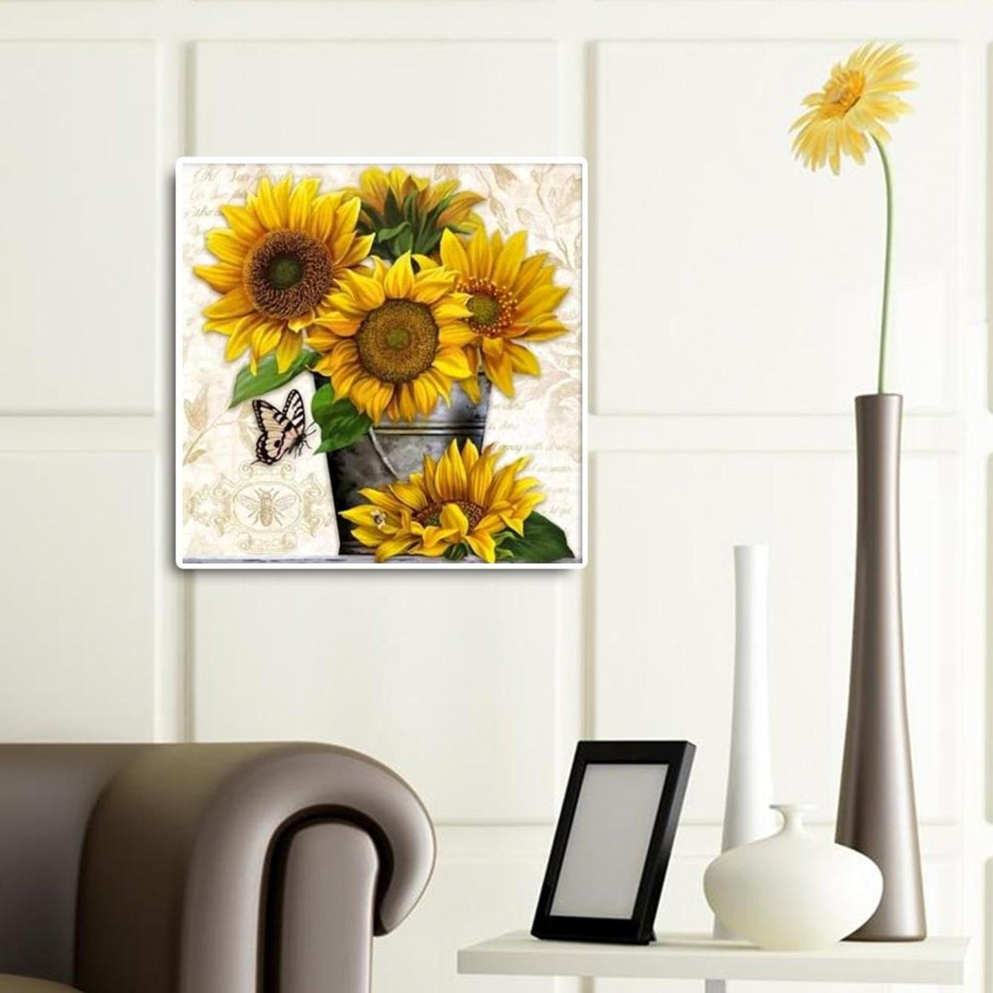 Sunflower - Full 11CT Stamped Cross Stitch 36x36CM - Huacan
