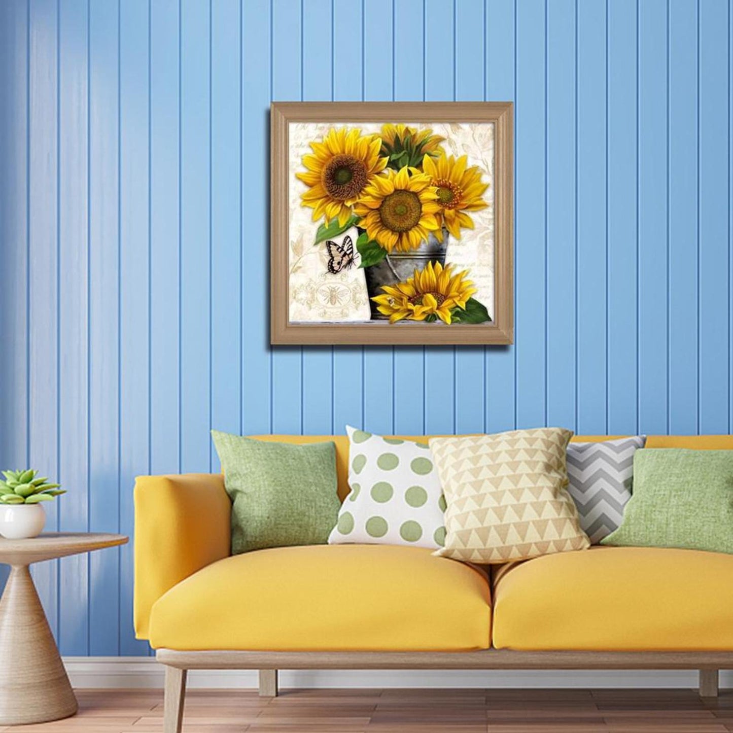 Sunflower - Full 11CT Stamped Cross Stitch 36x36CM - Huacan