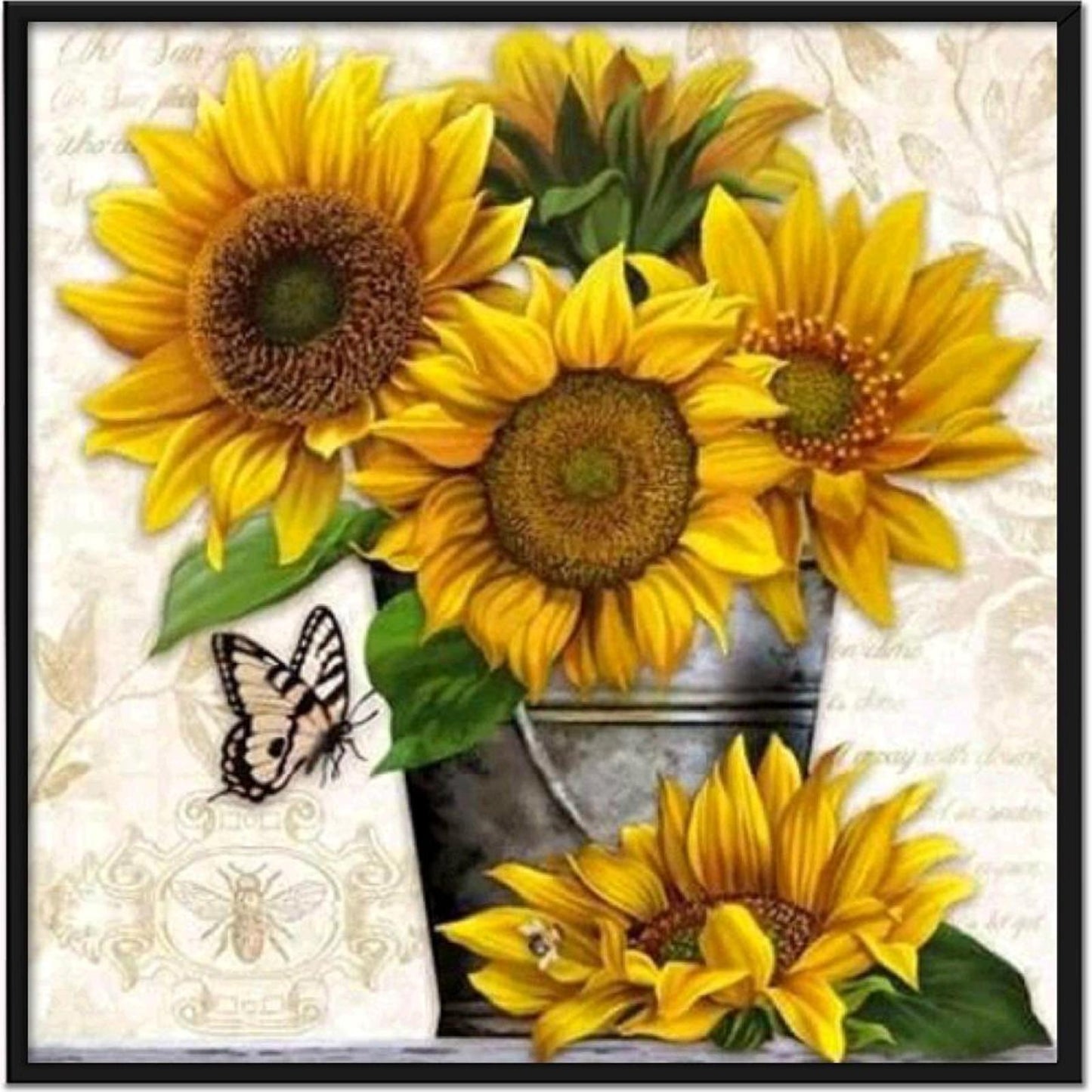 Sunflower - Full 11CT Stamped Cross Stitch 36x36CM - Huacan