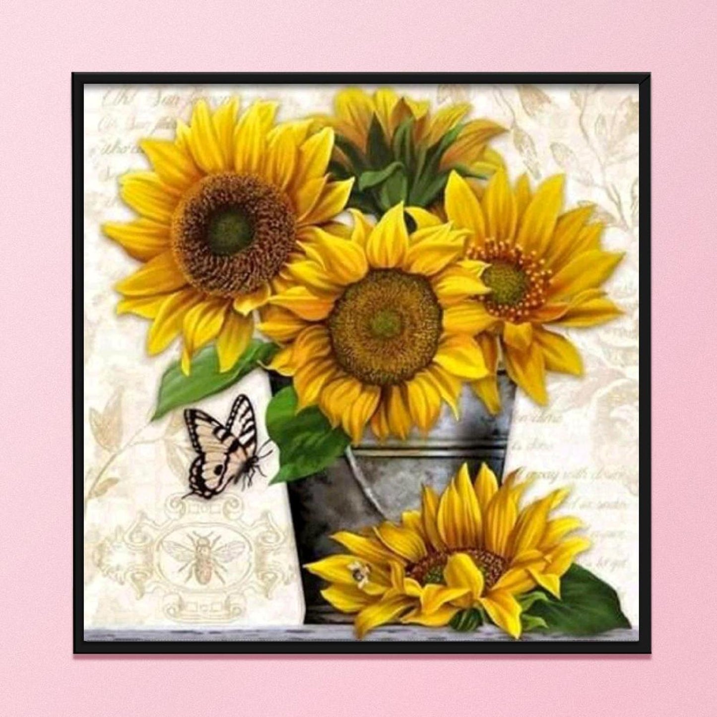 Sunflower - Full 11CT Stamped Cross Stitch 36x36CM - Huacan