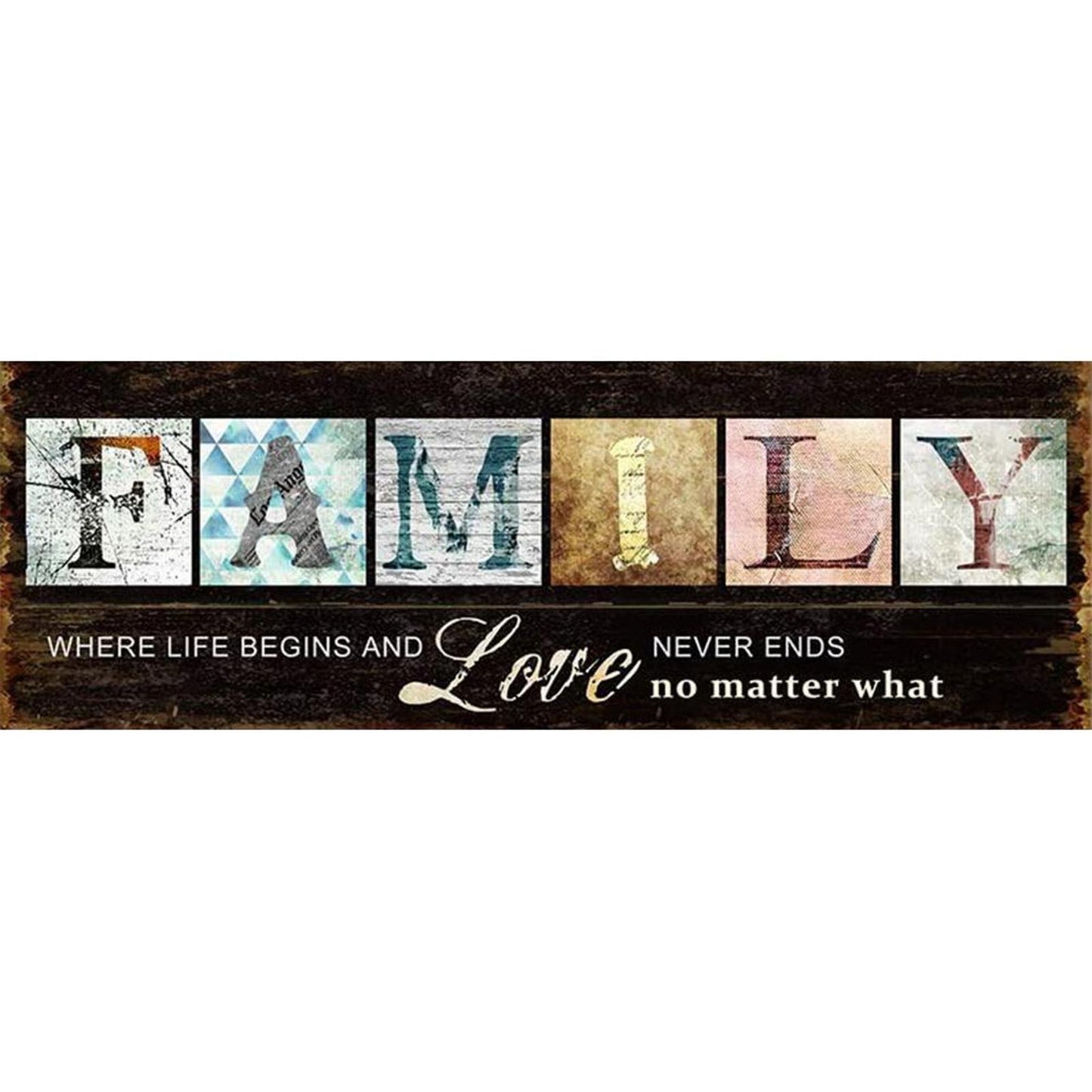 Family - Full 11CT Stamped Cross Stitch 90x30CM - Diy