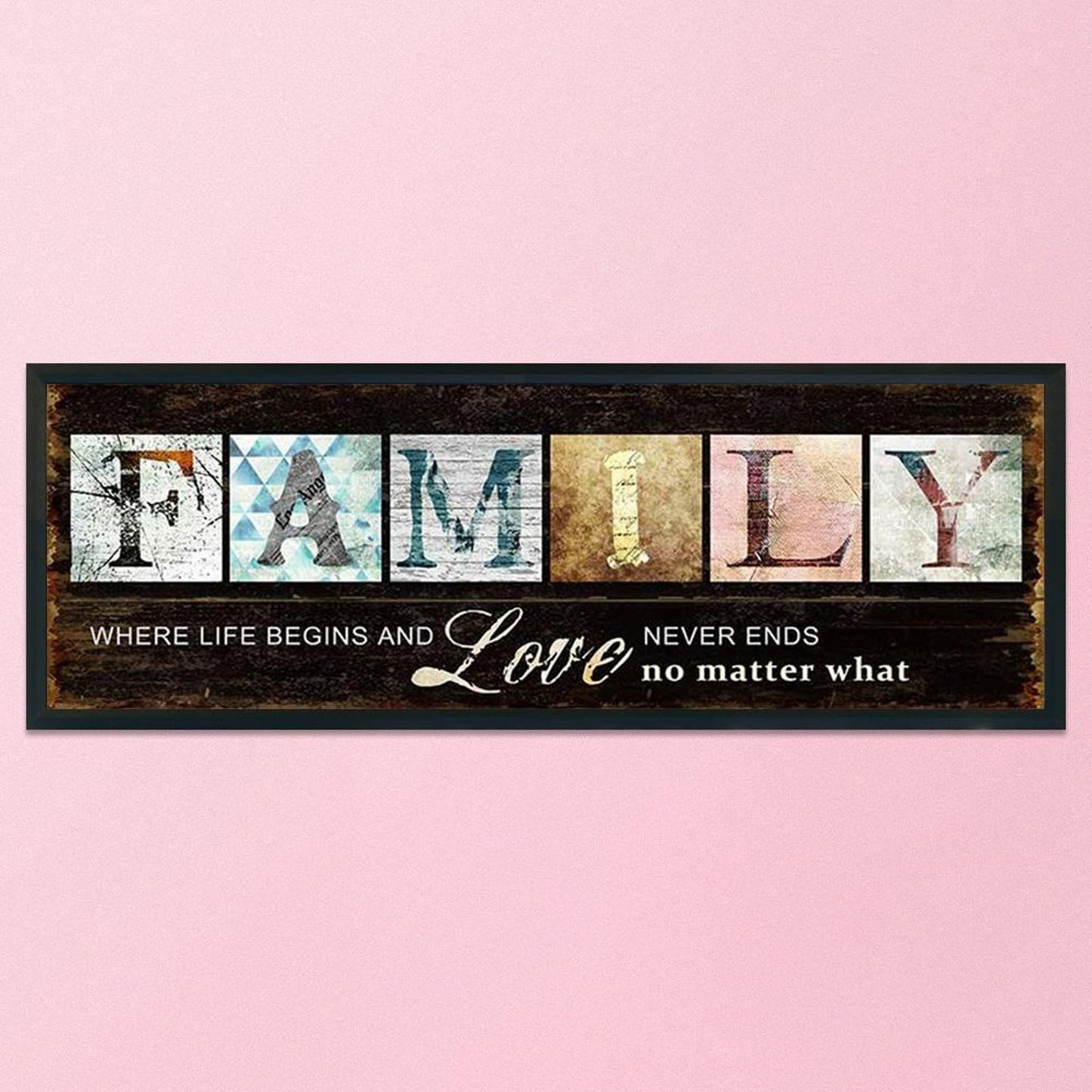 Family - Full 11CT Stamped Cross Stitch 90x30CM - Diy