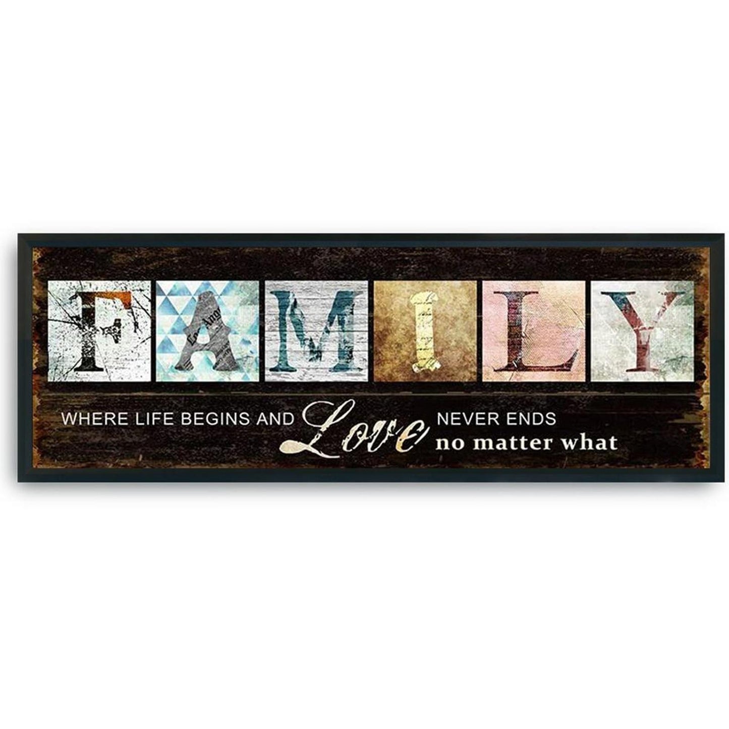 Family - Full 11CT Stamped Cross Stitch 90x30CM - Diy