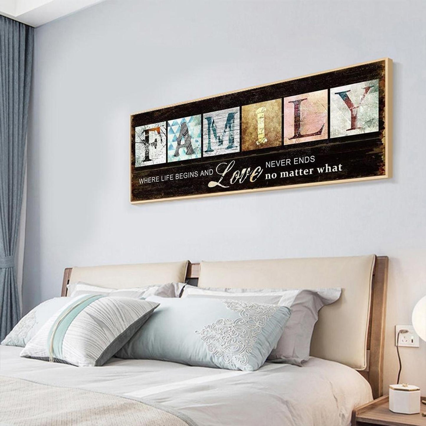Family - Full 11CT Stamped Cross Stitch 90x30CM - Diy