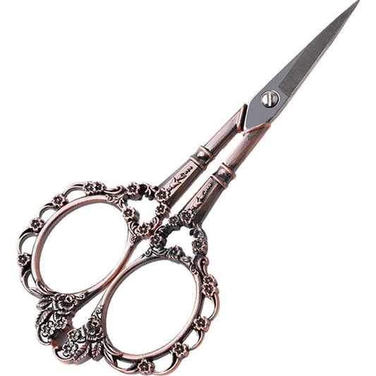 Metal Cross Stitch Scissors Red Copper DIY Home Scissors for Crafting Needlework