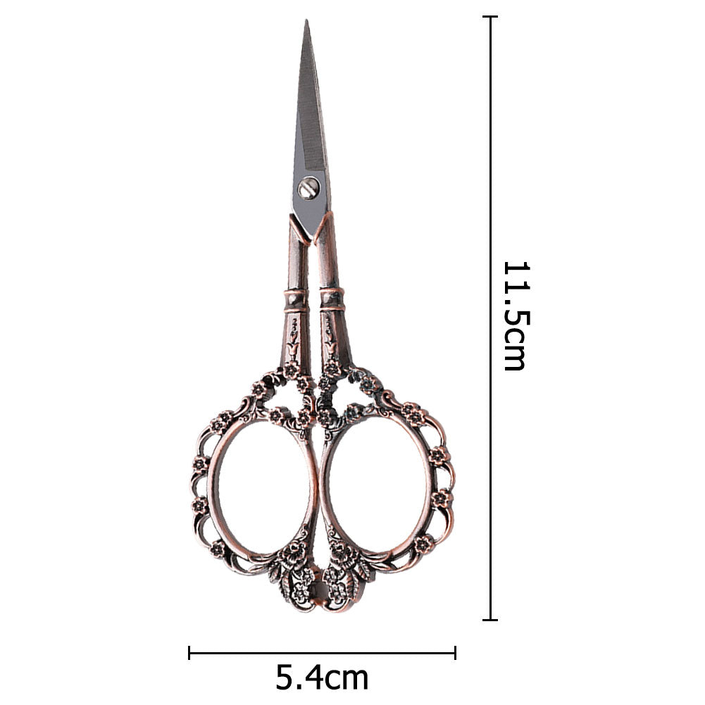 Metal Cross Stitch Scissors Red Copper DIY Home Scissors for Crafting Needlework