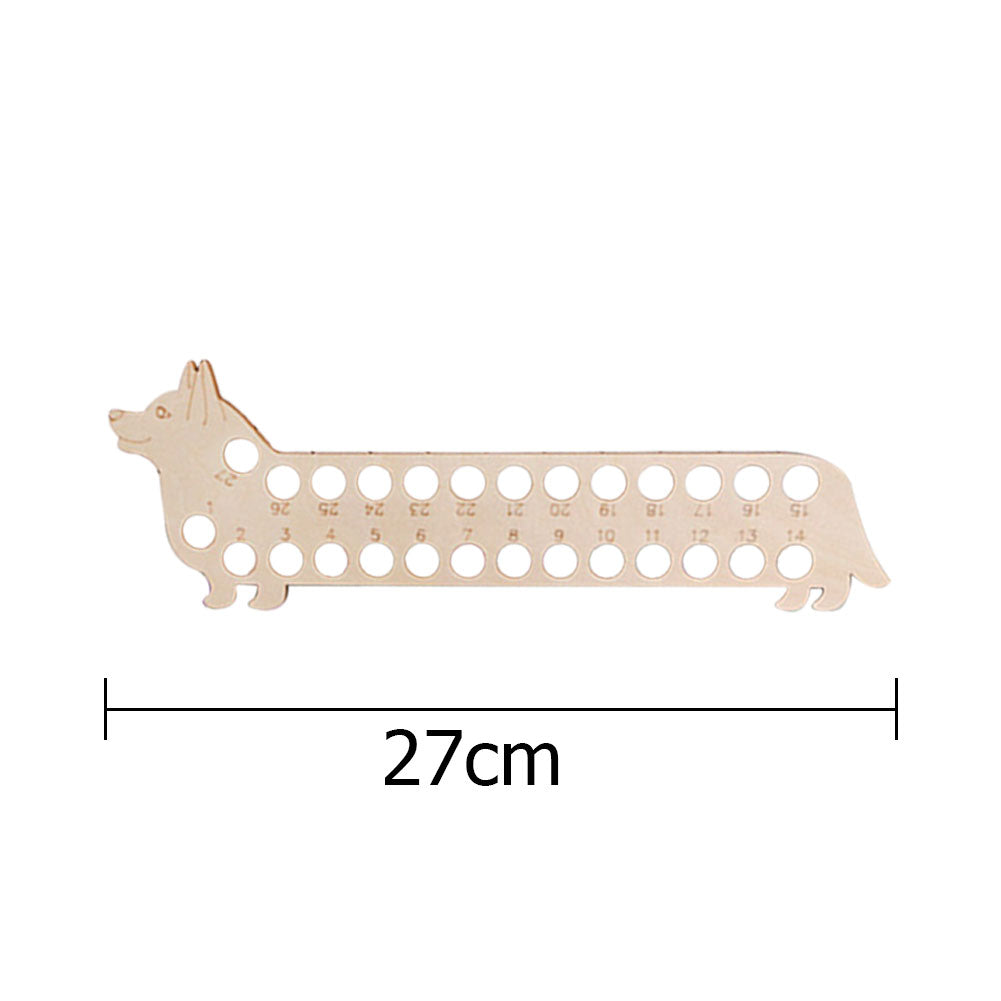 Wooden Carved Cross Stitch Thread Board Embroidery Thread Plate Tools (Dog)
