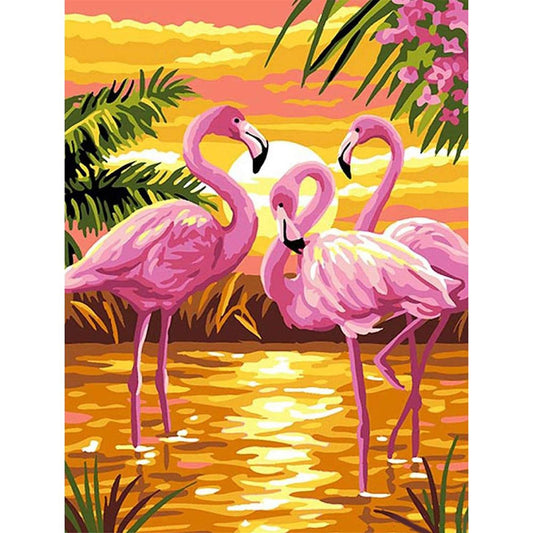 Flamingo - Full 11CT Stamped Cross Stitch 36x46CM - Huacan