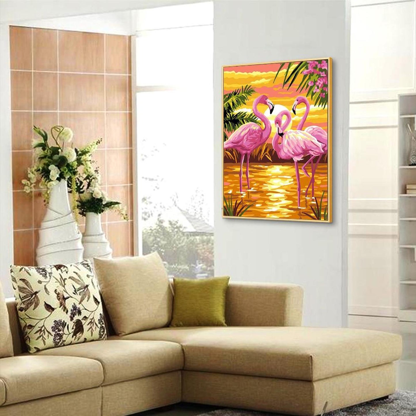 Flamingo - Full 11CT Stamped Cross Stitch 36x46CM - Huacan