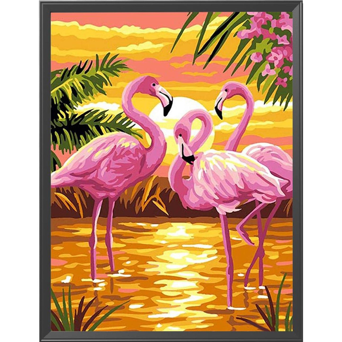 Flamingo - Full 11CT Stamped Cross Stitch 36x46CM - Huacan