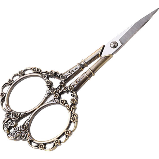 European Retro Tailor Scissors Bronze | Stainless Steel Cross Stitch Scissor for Sewing Embroidery Crafts