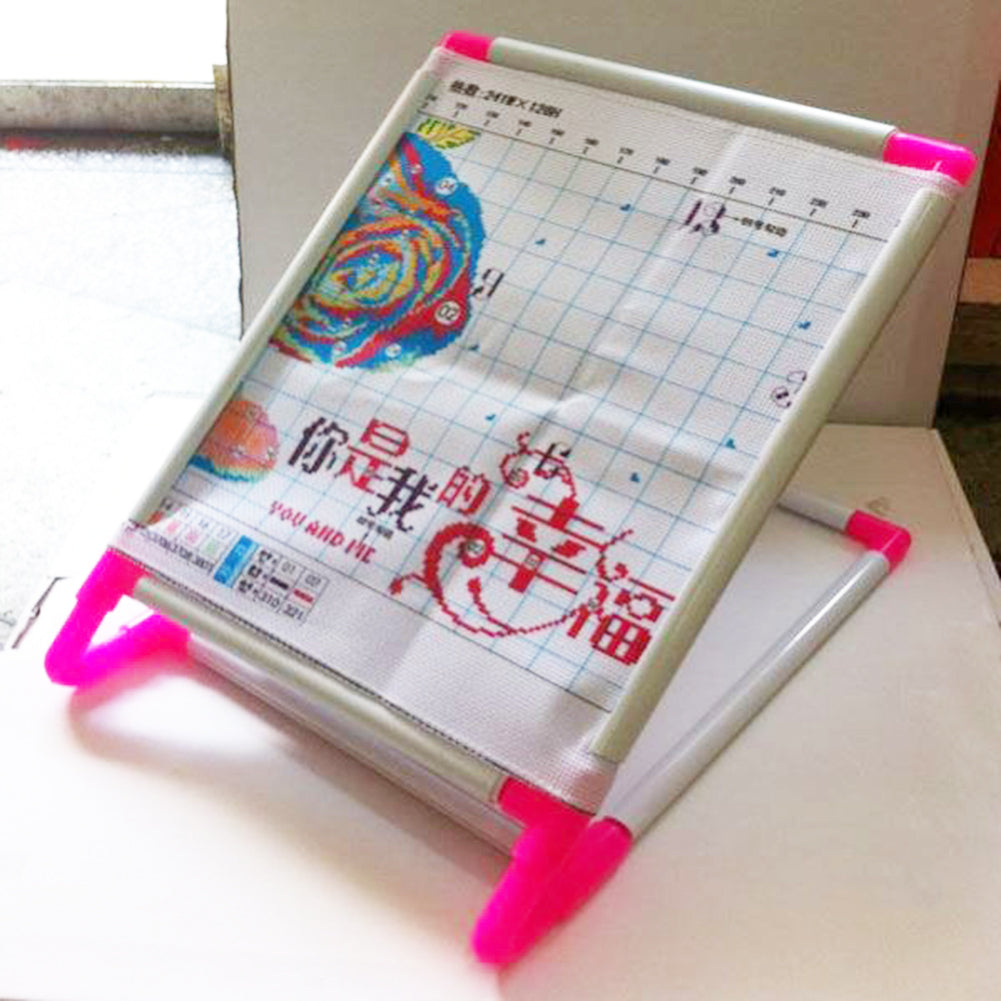PVC Embroidery Hoop Stand Set Cross Stitch Hoop Plastic Embroidery Frame Stand