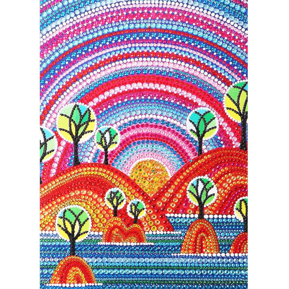 Mountains And Trees 30*40CM(Canvas) Full Partial Special Shaped Drill Diamond Painting