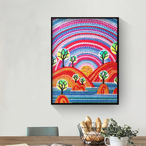 Mountains And Trees 30*40CM(Canvas) Full Partial Special Shaped Drill Diamond Painting