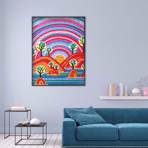 Mountains And Trees 30*40CM(Canvas) Full Partial Special Shaped Drill Diamond Painting