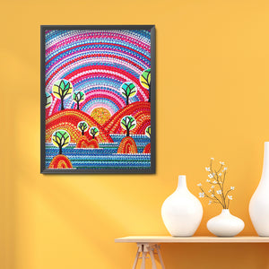 Mountains And Trees 30*40CM(Canvas) Full Partial Special Shaped Drill Diamond Painting
