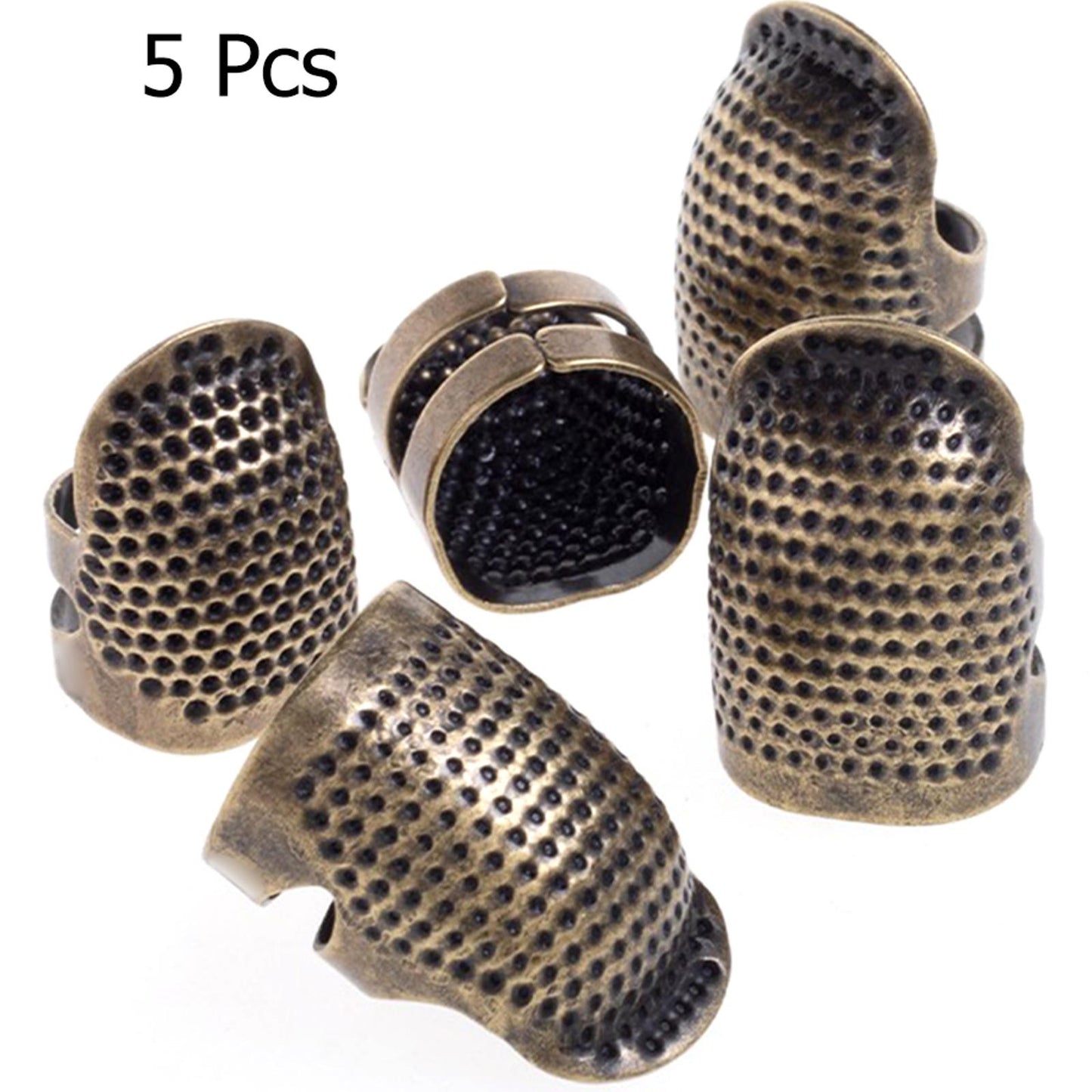 Copper Finger Thimble Hoop Cover Cross Stitch Finger Protective Cover (M)
