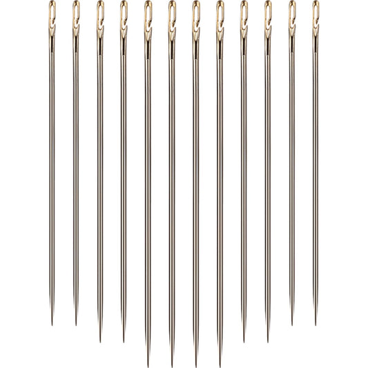 12pcs Stainless Steel Sewing Needles Set Self-Threading Embroidery Tools