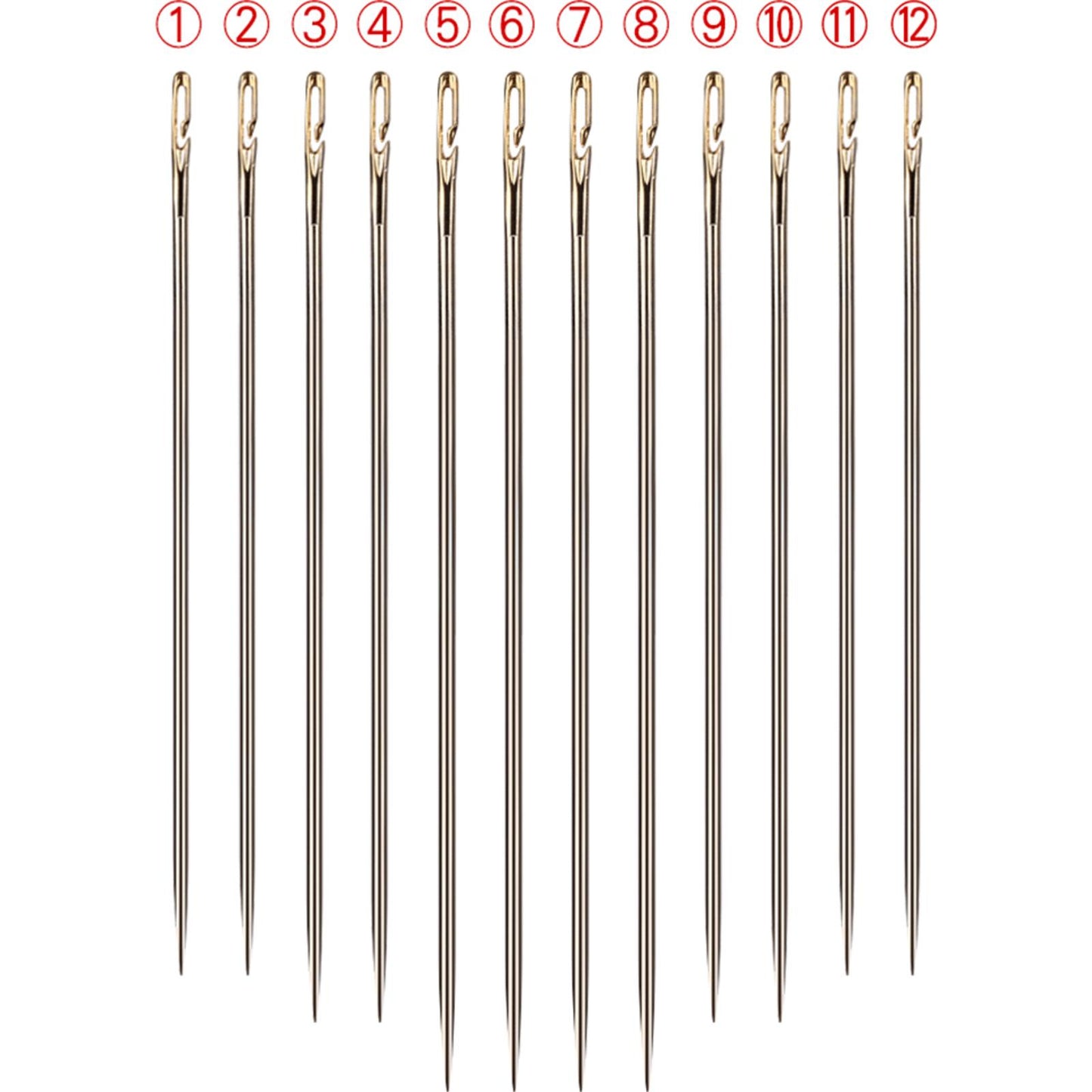 12pcs Stainless Steel Sewing Needles Set Self-Threading Embroidery Tools