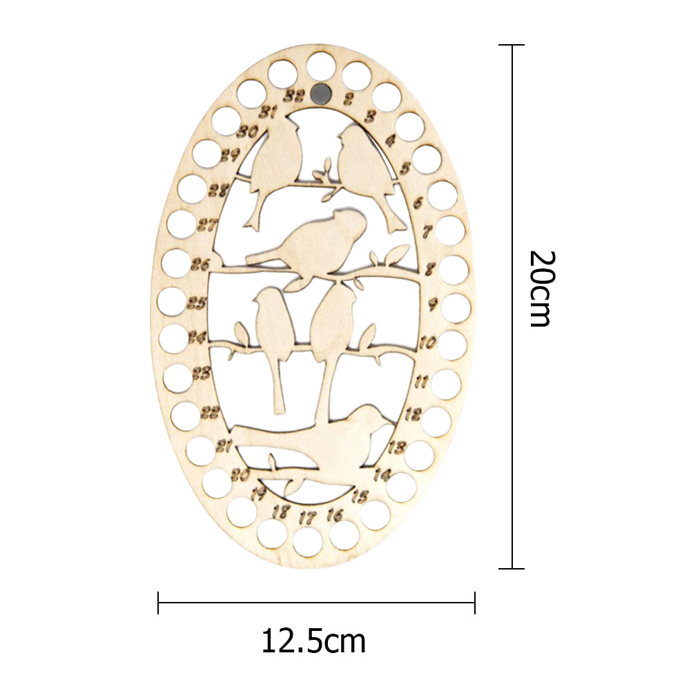 32 Positions Embroidery Thread Organizer Wood Cross Stitch Row Line Holder