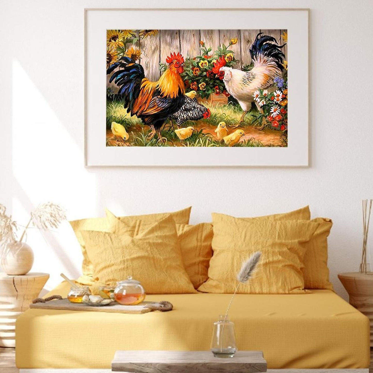 Chicken - Full 11CT Stamped Cross Stitch 50x40CM - Diy