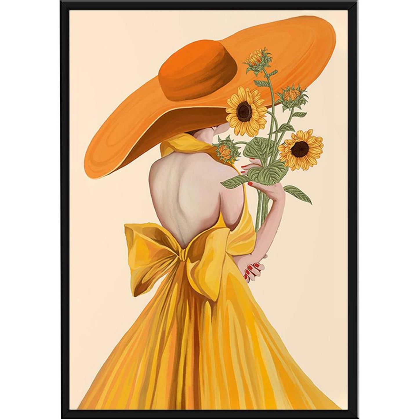 Sunflower Maiden - Full 11CT Stamped Cross Stitch 40x60CM - Yishu