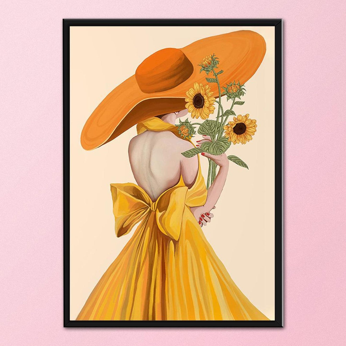 Sunflower Maiden - Full 11CT Stamped Cross Stitch 40x60CM - Yishu