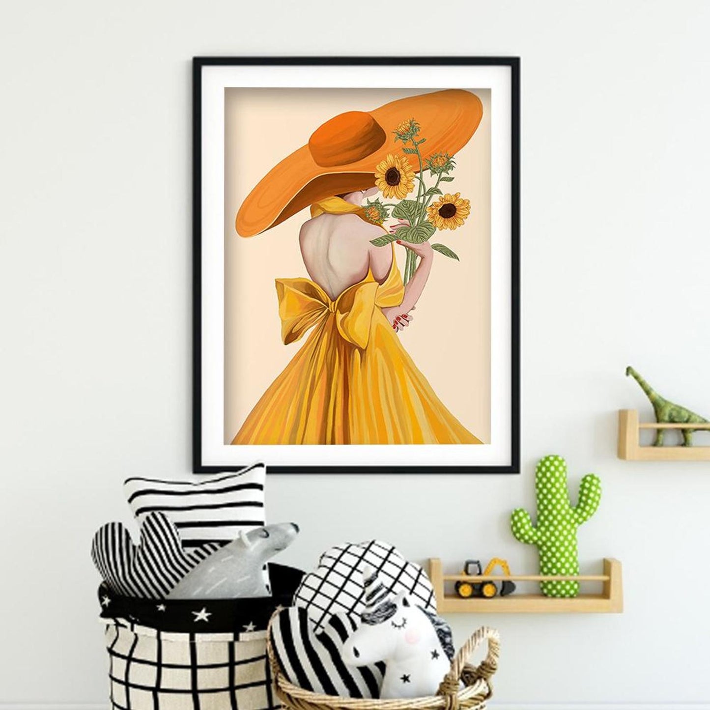 Sunflower Maiden - Full 11CT Stamped Cross Stitch 40x60CM - Yishu