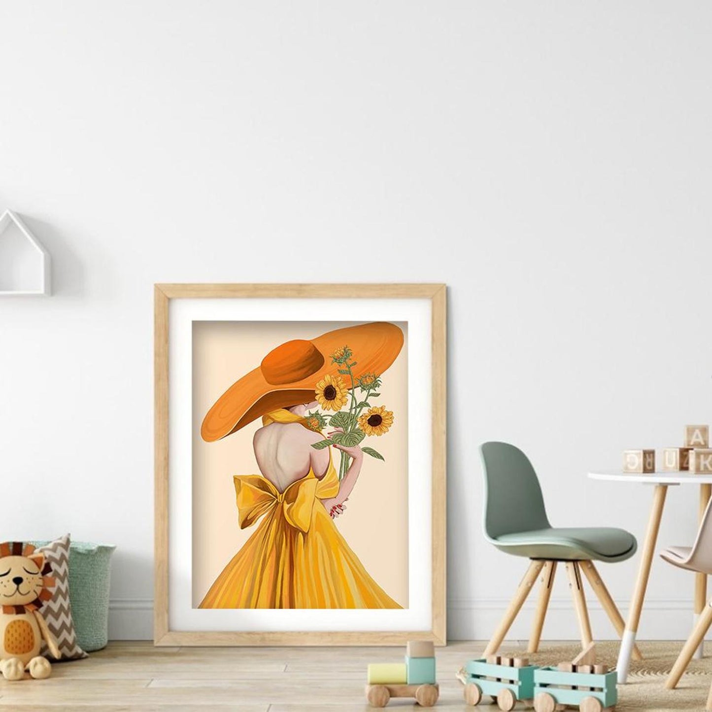 Sunflower Maiden - Full 11CT Stamped Cross Stitch 40x60CM - Yishu