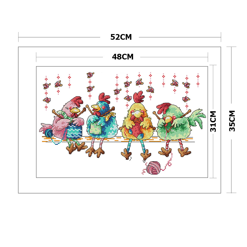 Knitwear Chick - Partial 11CT Stamped Cross Stitch 52x35CM - Band
