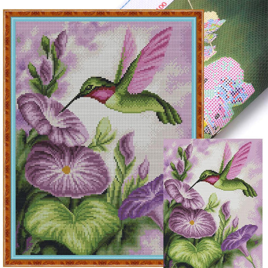 Flowers And Birds - Full 11CT Stamped Cross Stitch 36x46CM - Huacan