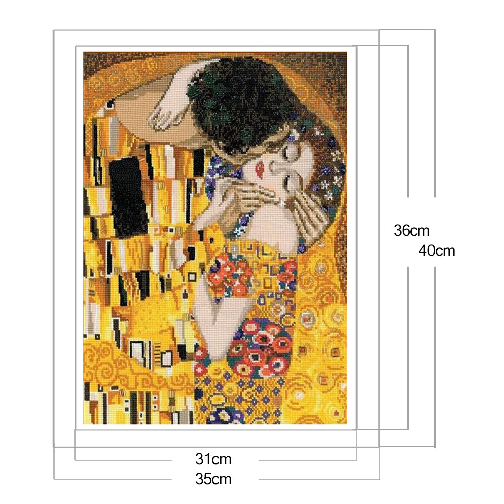 The Kiss By Klimt - Full 11CT Stamped Cross Stitch 34x40CM - Band