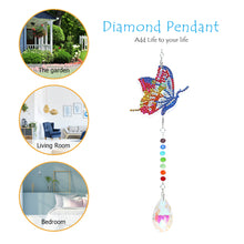 Load image into Gallery viewer, DIY 5D Diamond Painting Rainbow Maker Wind Chime Light Catcher (Butterfly)
