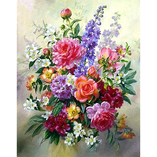 Flower - Full 11CT Stamped Cross Stitch 36x46CM - Huacan