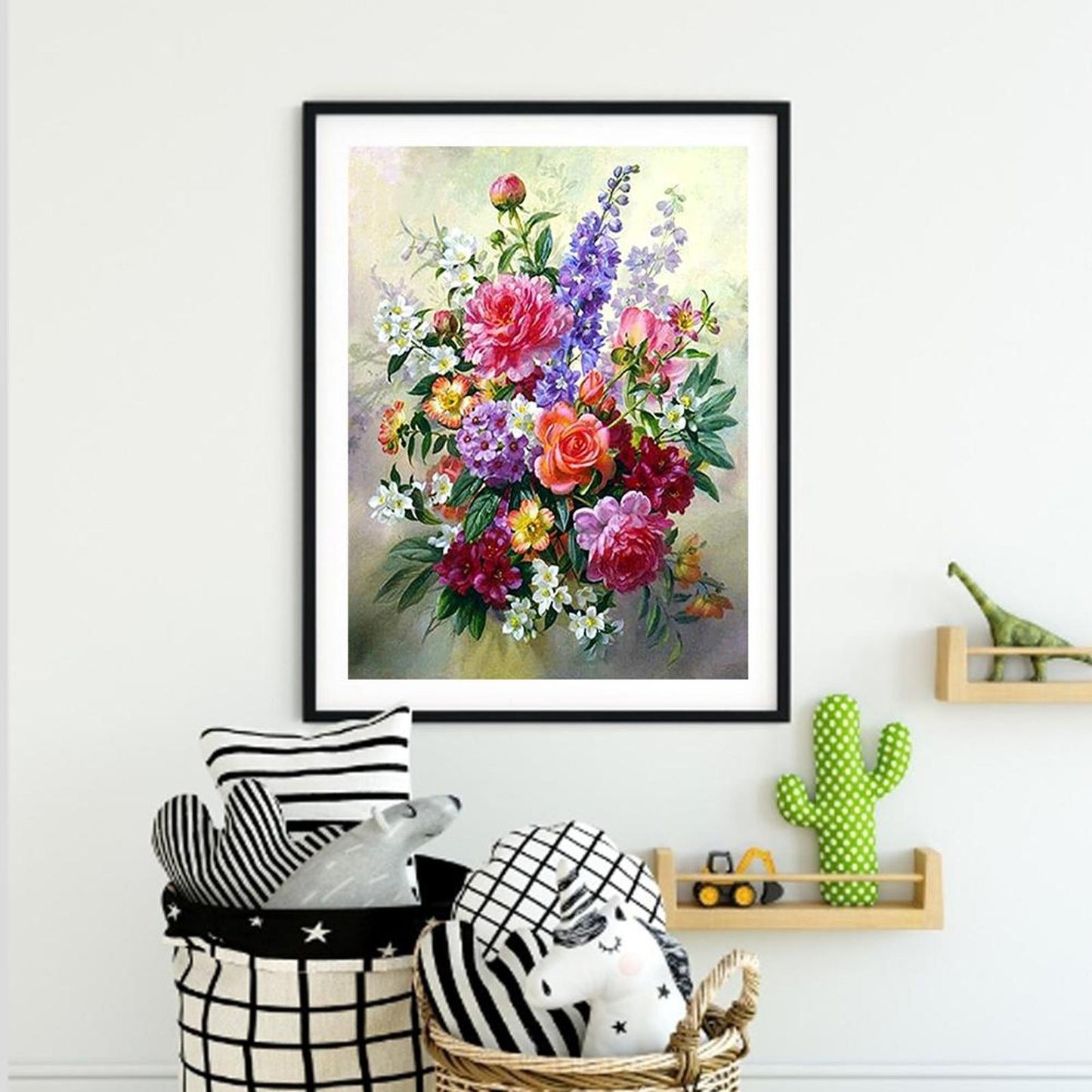 Flower - Full 11CT Stamped Cross Stitch 36x46CM - Huacan