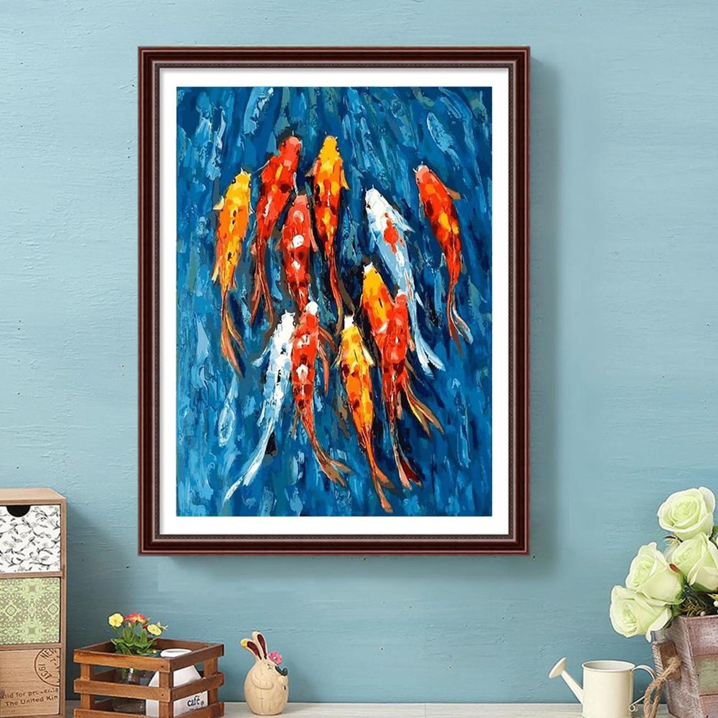Koi Fish - Full 11CT Stamped Cross Stitch 30x40CM - Band