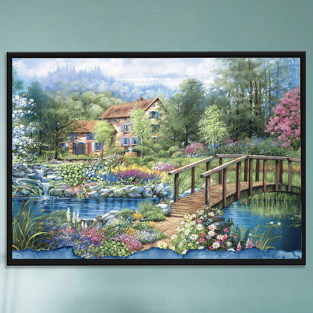 Villa In Woods - Full 14CT Counted Cross Stitch 60x45CM - Yishu