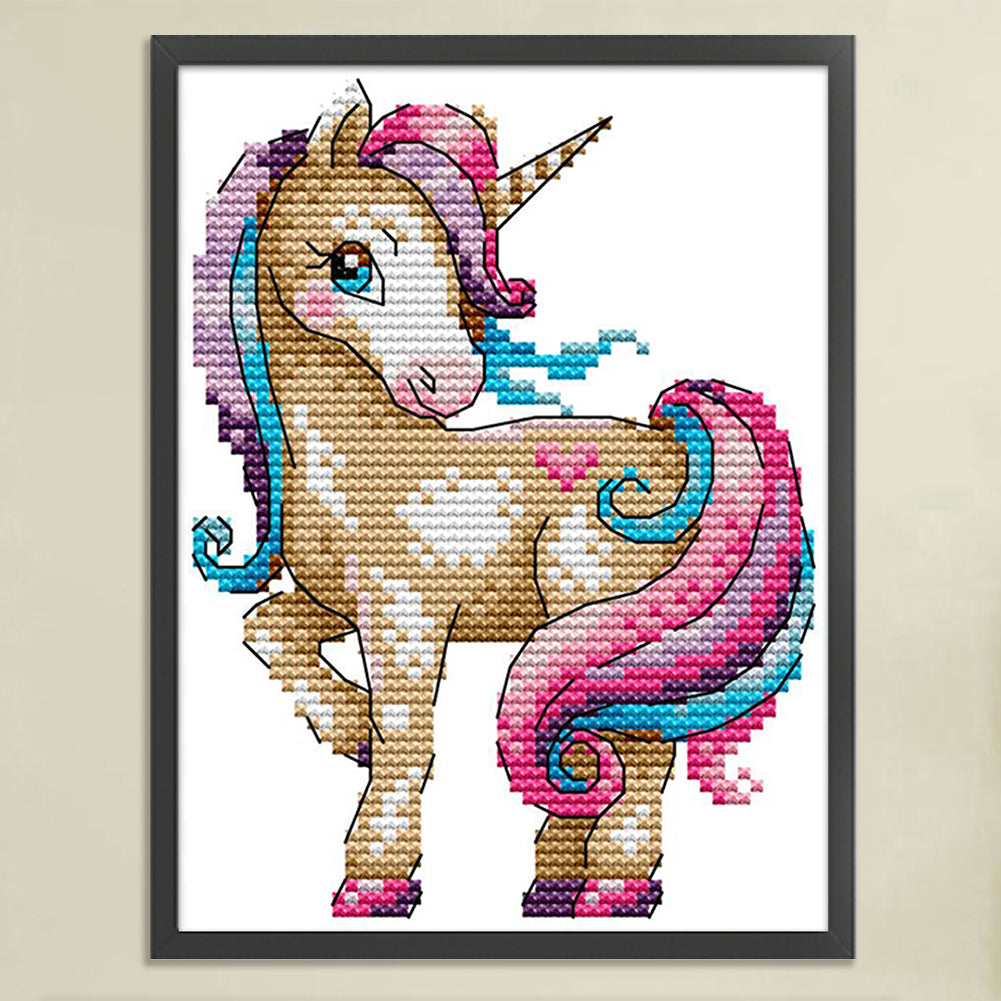 Magic Unicorn - Partial 14CT Counted Cross Stitch 14x17CM - Joy Sunday