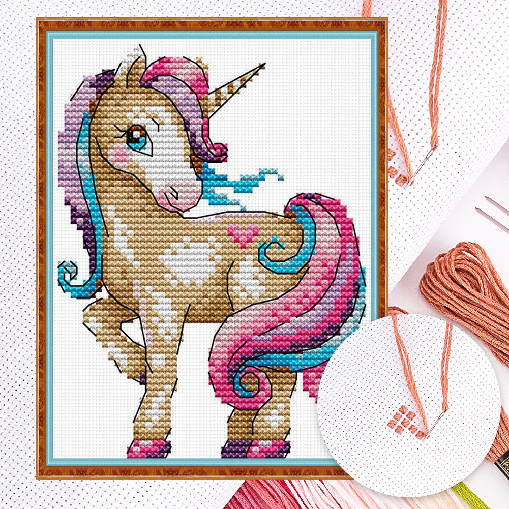 Magic Unicorn - Partial 14CT Counted Cross Stitch 14x17CM - Joy Sunday
