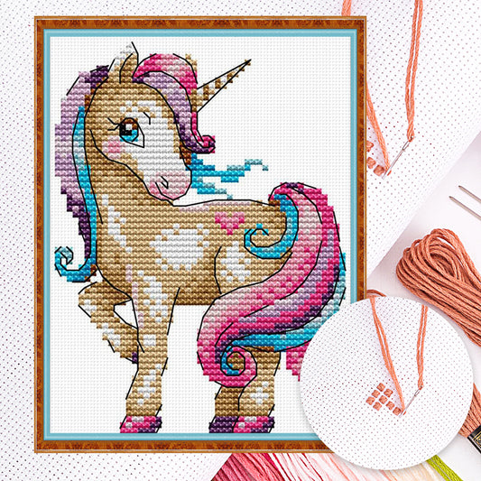 Magic Unicorn - Partial 14CT Counted Cross Stitch 14x17CM - Joy Sunday